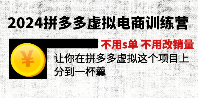 （11525期）2024拼多多虚拟电商训练营 不用s单 不用改销量  在拼多多虚拟上分到一杯羹-项目网站