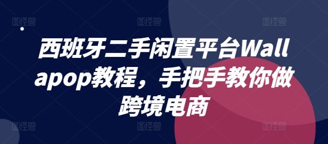 西班牙二手闲置平台Wallapop教程，手把手教你做跨境电商-项目网站