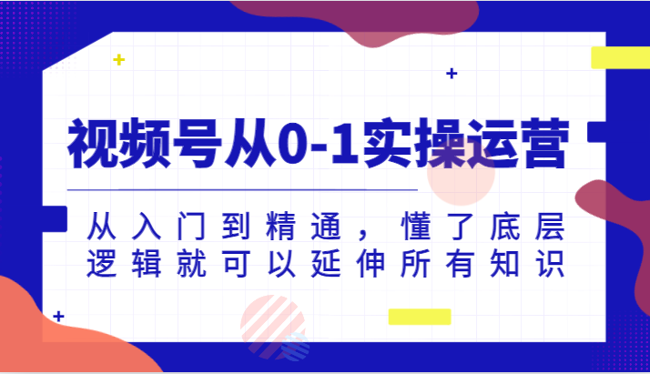 视频号从0-1实操运营，从入门到精通，懂了底层逻辑就可以延伸所有知识（更新2024.7）-项目网站