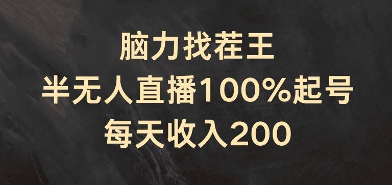脑力找茬王，半无人直播100%起号，每天收入200+【揭秘】-项目网站