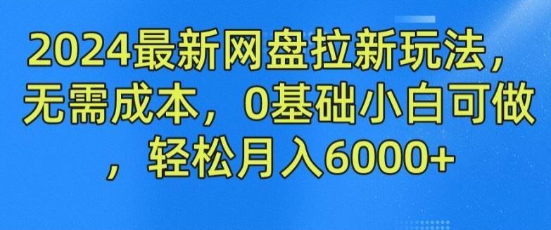 2024最新网盘拉新玩法，无需成本，0基础小白可做，轻松月入6000+【揭秘】-项目网站