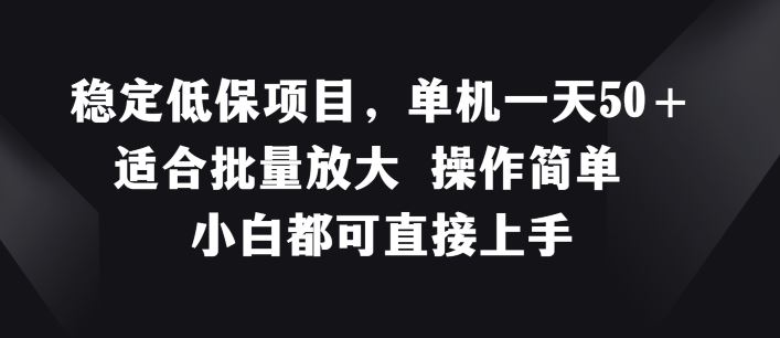 稳定低保项目，单机一天50+适合批量放大 操作简单 小白都可直接上手【揭秘】-项目网站
