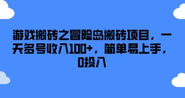 游戏搬砖之冒险岛搬砖项目，一天多号收入100+，简单易上手，0投入【揭秘】-项目网站