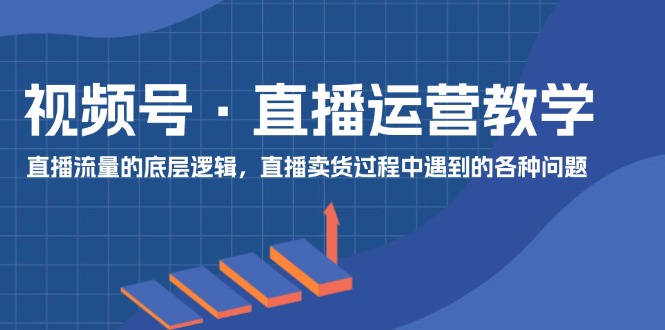 视频号直播运营教学：直播流量的底层逻辑，直播卖货过程中遇到的各种问题-项目网站