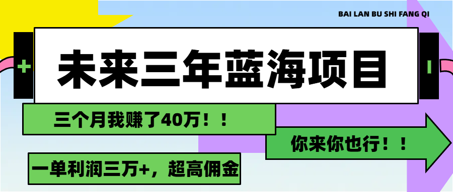 （11716期）未来三年，蓝海赛道，月入3万+-项目网站