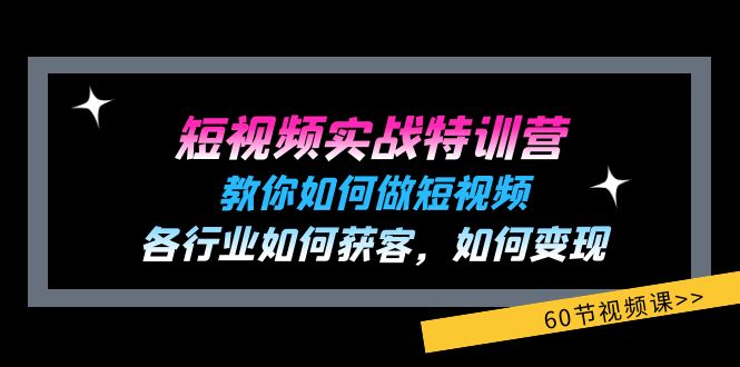 （11729期）短视频实战特训营：教你如何做短视频，各行业如何获客，如何变现 (60节)-项目网站