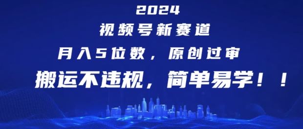 2024视频号新赛道，月入5位数+，原创过审，搬运不违规，简单易学【揭秘】-项目网站