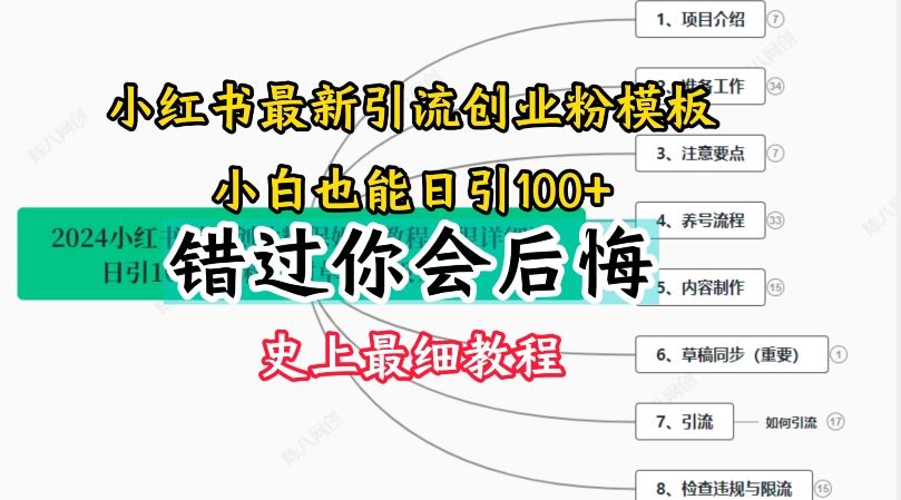 2024小红书引流创业粉史上最细教程，手把手教你引流【揭秘】-项目网站