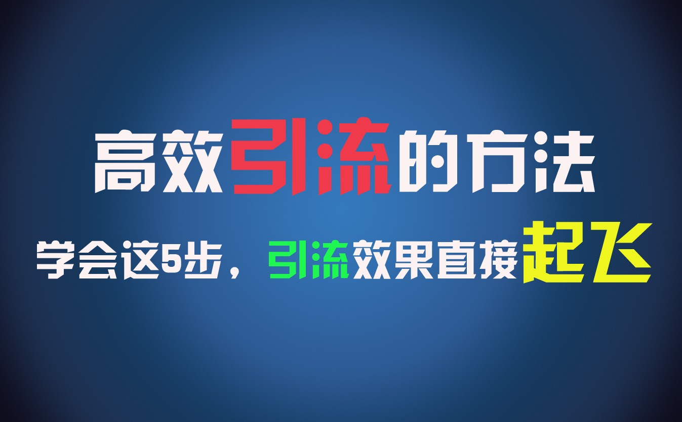 高效引流的方法，可以帮助你日引300+创业粉，一年轻松收入30万，比打工强太多！-项目网站