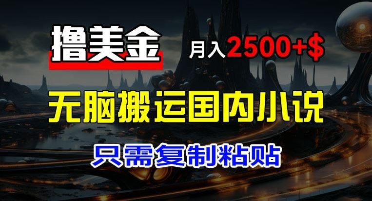 最新撸美金项目，搬运国内小说爽文，只需复制粘贴，稿费月入2500+美金，新手也能快速上手【揭秘】-项目网站