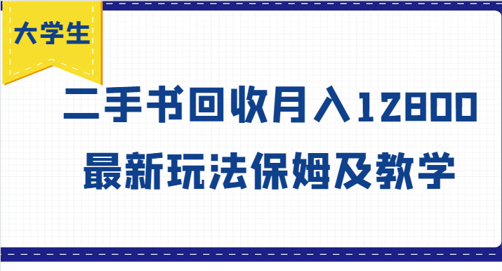 大学生创业风向标，二手书回收月入12800，最新玩法保姆及教学-项目网站