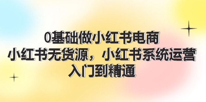 0基础做小红书电商，小红书无货源系统运营，入门到精通 (70节)-项目网站
