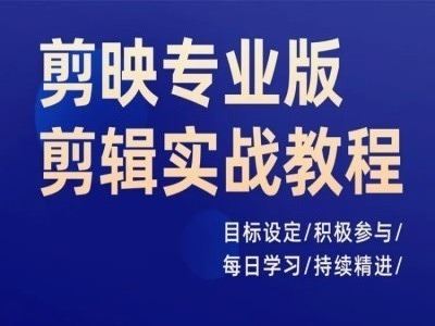 剪映专业版剪辑实战教程，目标设定/积极参与/每日学习/持续精进-项目网站