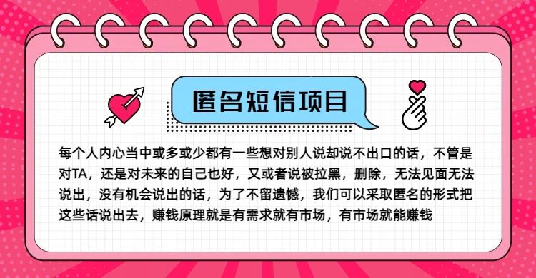 冷门小众赚钱项目，匿名短信，玩转信息差，月入五位数【揭秘】-项目网站