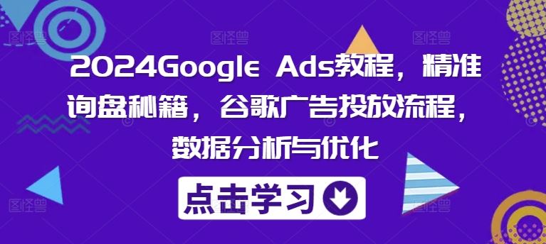 2024Google Ads教程，精准询盘秘籍，谷歌广告投放流程，数据分析与优化-项目网站