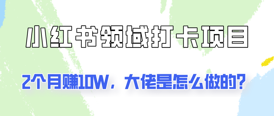 通过小红书领域打卡项目2个月赚10W，大佬是怎么做的？-项目网站