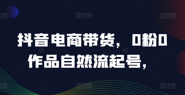 抖音电商带货，0粉0作品自然流起号，热销20多万人的抖音课程的经验分享-项目网站