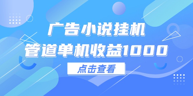 （12198期）广告小说挂机管道单机收益1000+-项目网站
