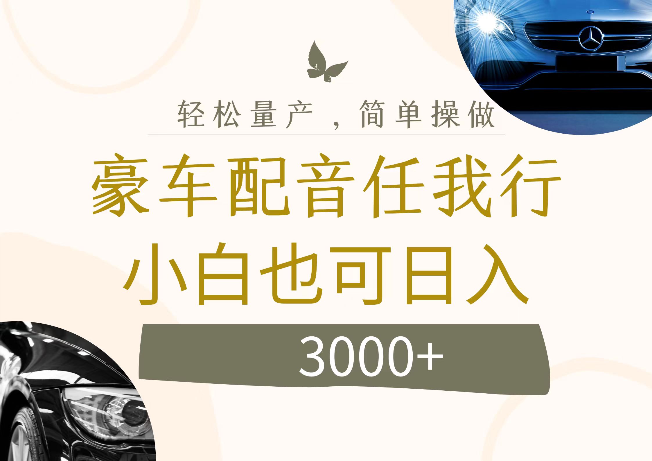 （12206期）不为人知的暴力小项目，豪车配音，日入3000+-项目网站