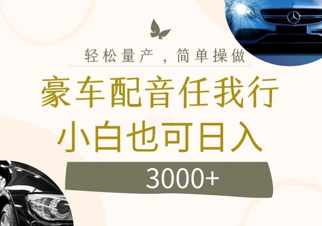 不为人知的暴力小项目，豪车配音，日入几张【揭秘】-项目网站