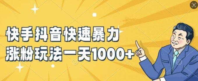 快手抖音快速暴力涨粉玩法，新手小白也能学会，一天1k+【揭秘】-项目网站