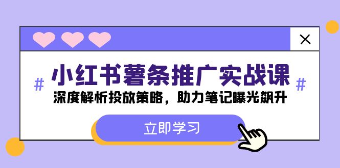 小红书-薯条推广实战课：深度解析投放策略，助力笔记曝光飙升-项目网站