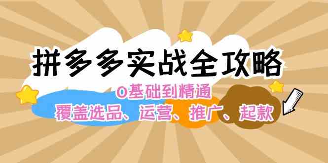 拼多多实战全攻略：0基础到精通，覆盖选品、运营、推广、起款-项目网站