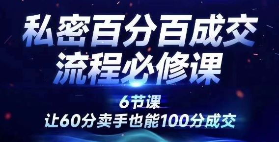 私密百分百成交流程线上训练营，绝对成交，让60分卖手也能100分成交-项目网站
