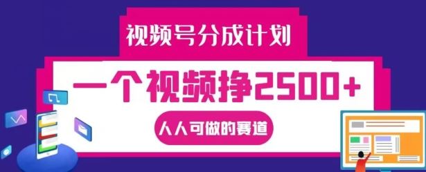 视频号分成计划，一个视频挣2500+，人人可做的赛道【揭秘】-项目网站