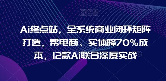 Ai终点站，全系统商业闭环矩阵打造，帮电商、实体降70%成本，12款Ai联合深度实战【0906更新】-项目网站