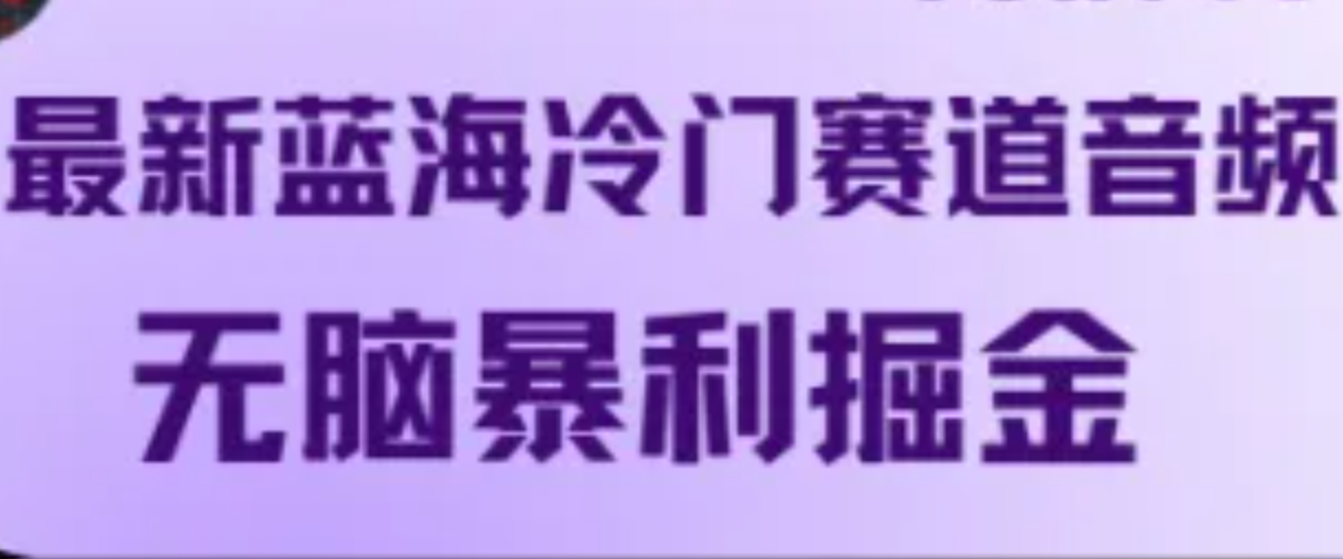 最新蓝海冷门赛道音频，无脑暴利掘金-项目网站