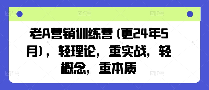 老A营销训练营(更24年9月)，轻理论，重实战，轻概念，重本质-项目网站