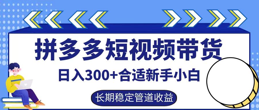 拼多多短视频带货日入300+，实操账户展示看就能学会-项目网站