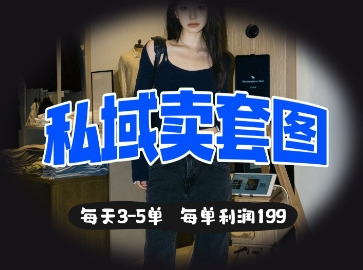 私域卖套图每天3-5单，每单利润99-项目网站