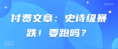 付费文章：史诗级暴跌！要跑吗？-项目网站