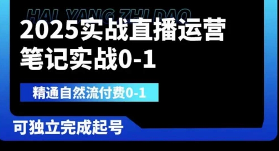 2025实战直播运营0-1，精通自然流付费0-1，可独立完成起号-项目网站