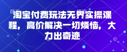 淘宝付费玩法无界实操课程，高价解决一切烦恼，大力出奇迹-项目网站
