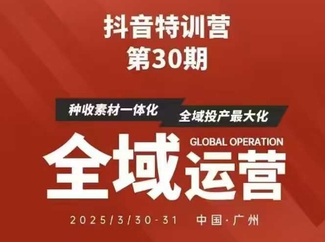 抖音特训营第30期线下培训资料，没有录音视频，正版整理的脑图资料及学员总结核心点-项目网站