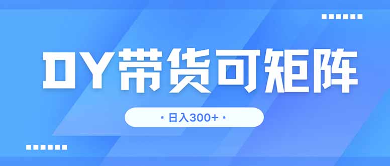 DY带货，日入300＋矩阵无上限-项目网站