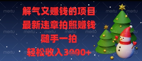 解气又挣钱的项目，最新违章拍照挣钱，随手一拍，轻松收入多张【揭秘】-项目网站