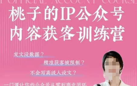 桃子IP公众号内容获客训练营(第3期)，一门让你公众号从0到商业闭环的课程-项目网站
