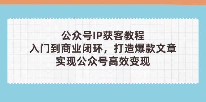 公众号IP获客教程(第3期-项目网站