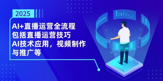 2025AI+直播运营全流程，包括直播运营技巧，AI技术应用，视频制作与推广等-项目网站