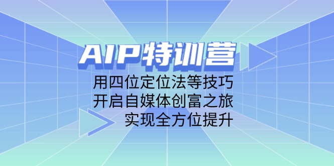 AIP特训营，用四位定位法等技巧，开启自媒体创富之旅，实现全方位提升-项目网站