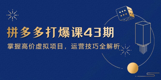 拼多多打爆课第 43 期，掌握高价虚拟项目，运营技巧全解析(15节-项目网站