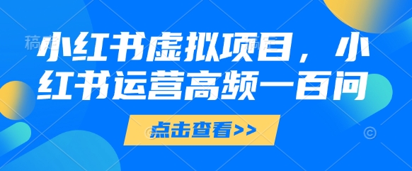 小红书虚拟项目，小红书运营高频一百问【文档】-项目网站