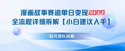 漫画故事赛道单日变现1k+全流程详细拆解-项目网站