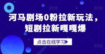河马剧场0粉拉新玩法，短剧拉新嘎嘎爆-项目网站