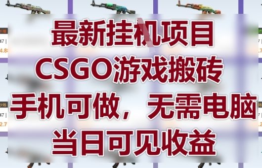 最新挂G项目，CSGO游戏搬砖，手机可做，无需电脑，当日见收益【揭秘】-项目网站