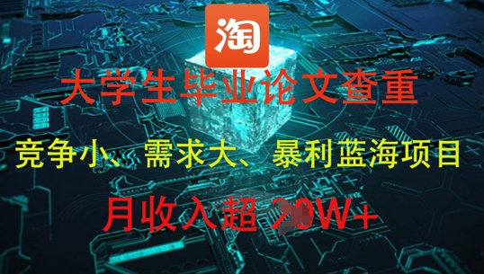 大学生毕业论文查重，暴利蓝海项目，月收入过1W+-项目网站